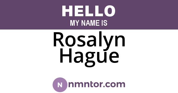 Rosalyn Hague