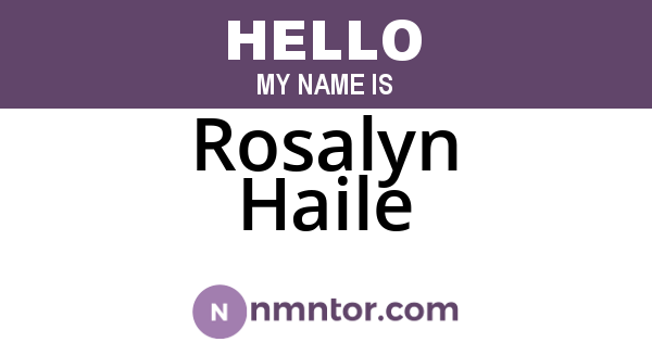 Rosalyn Haile