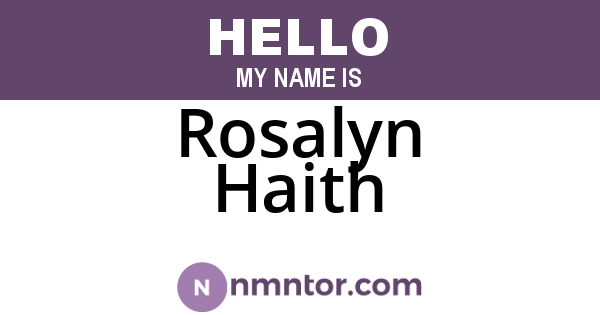 Rosalyn Haith