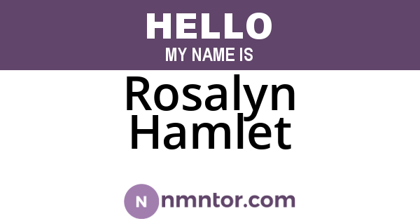 Rosalyn Hamlet