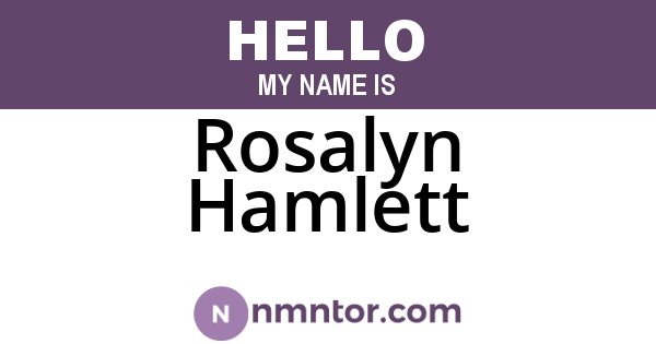 Rosalyn Hamlett