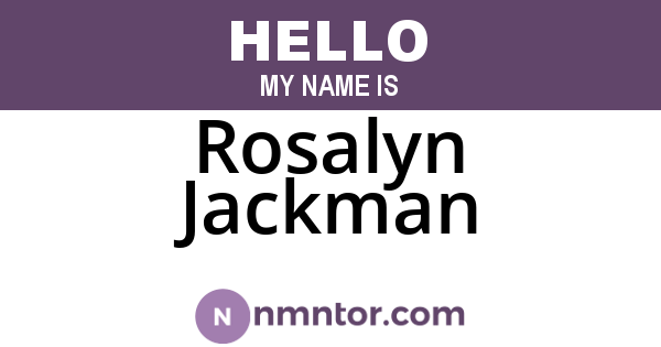 Rosalyn Jackman