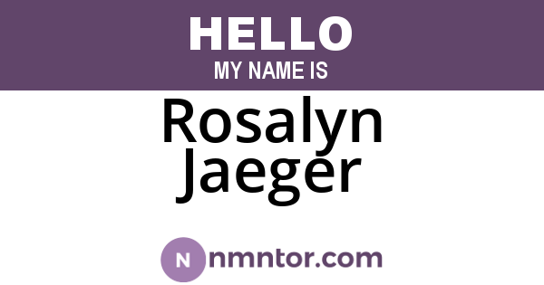 Rosalyn Jaeger