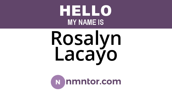 Rosalyn Lacayo