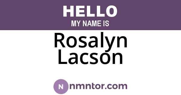 Rosalyn Lacson