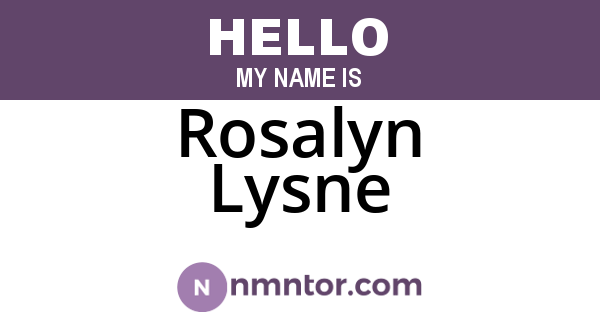 Rosalyn Lysne