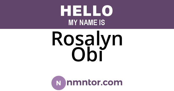 Rosalyn Obi