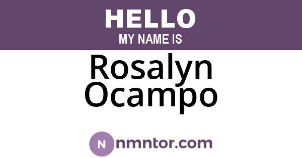Rosalyn Ocampo