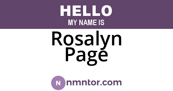 Rosalyn Page