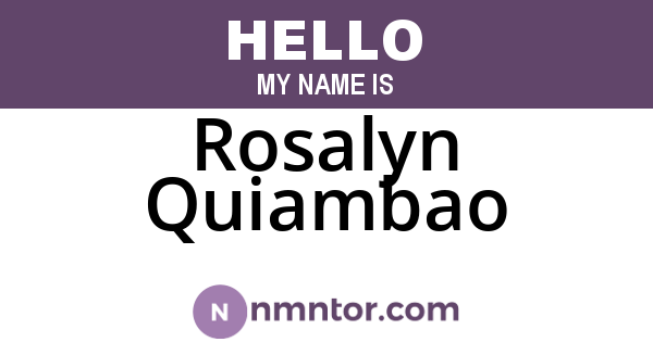 Rosalyn Quiambao