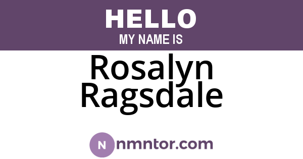 Rosalyn Ragsdale