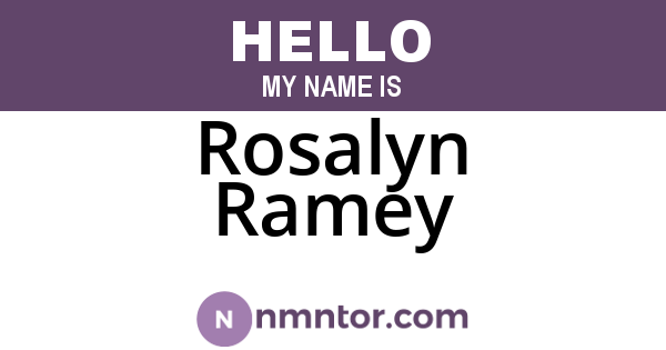 Rosalyn Ramey