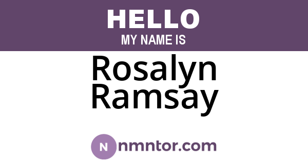 Rosalyn Ramsay