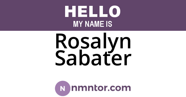 Rosalyn Sabater