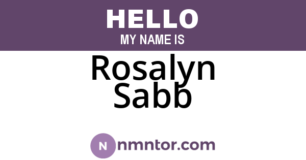 Rosalyn Sabb