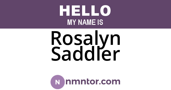 Rosalyn Saddler