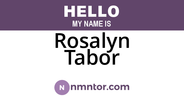 Rosalyn Tabor