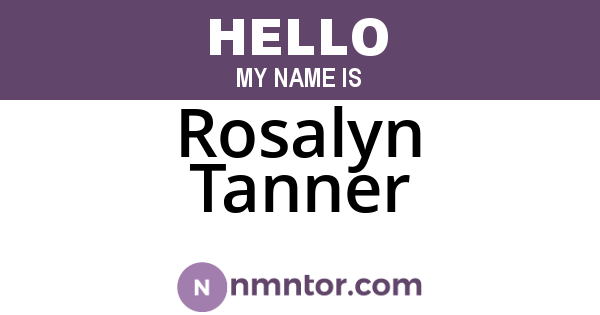 Rosalyn Tanner