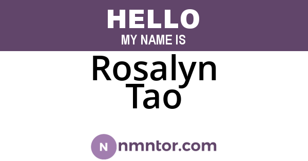 Rosalyn Tao