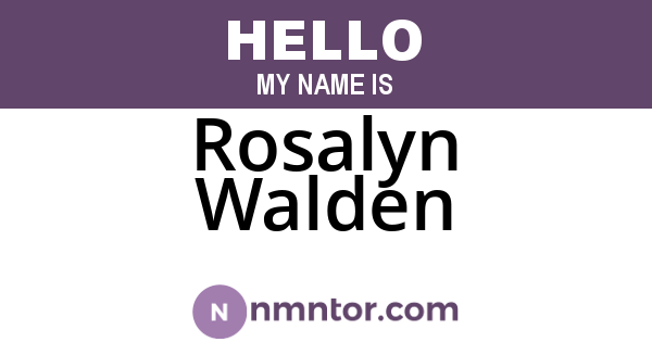 Rosalyn Walden