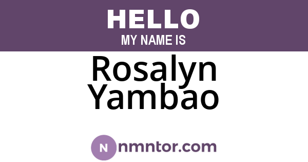Rosalyn Yambao