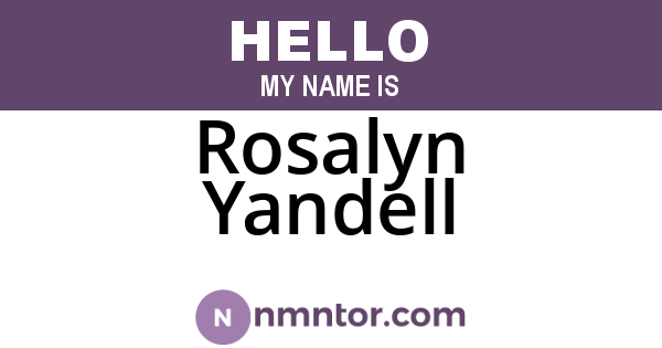 Rosalyn Yandell