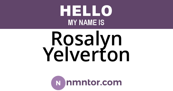 Rosalyn Yelverton