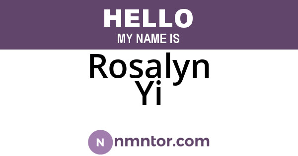Rosalyn Yi