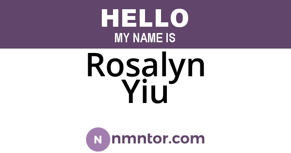 Rosalyn Yiu