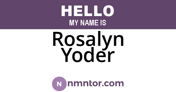 Rosalyn Yoder