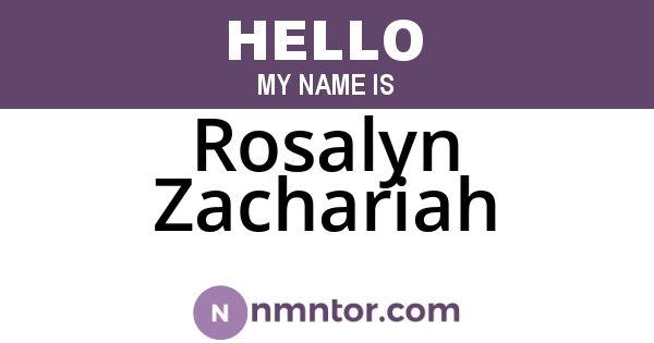 Rosalyn Zachariah