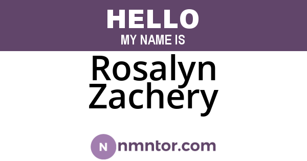 Rosalyn Zachery