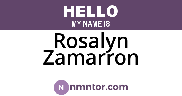 Rosalyn Zamarron