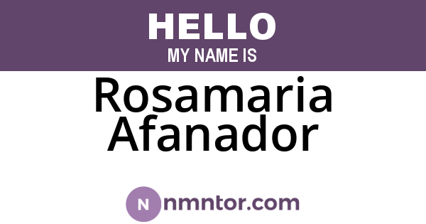 Rosamaria Afanador