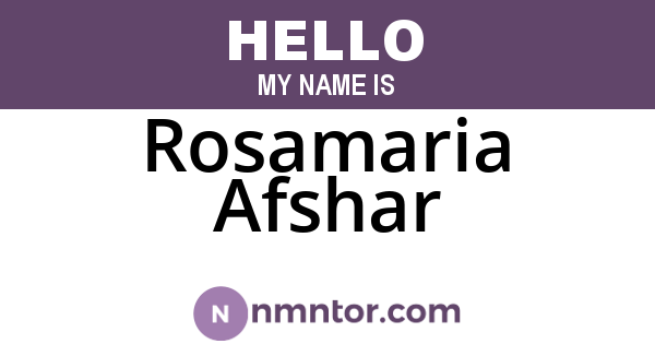 Rosamaria Afshar