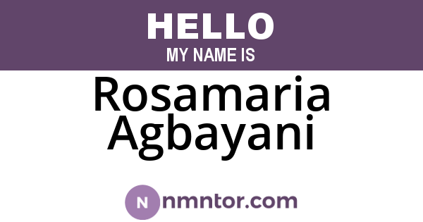 Rosamaria Agbayani