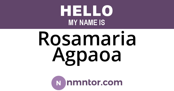 Rosamaria Agpaoa