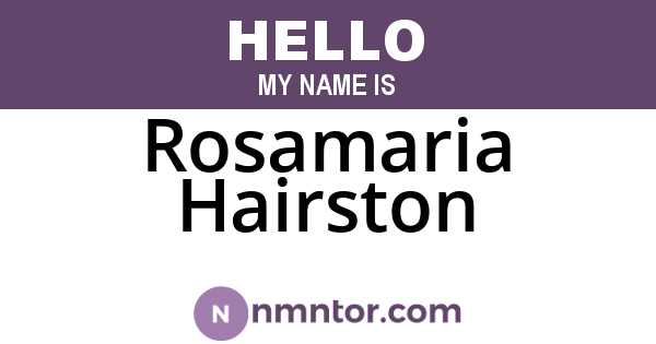 Rosamaria Hairston