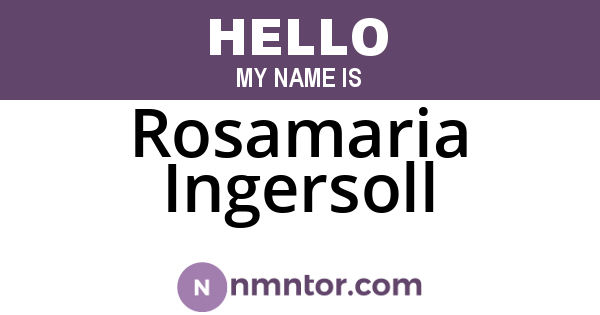 Rosamaria Ingersoll