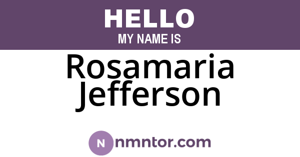 Rosamaria Jefferson
