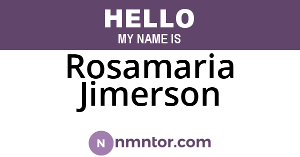 Rosamaria Jimerson