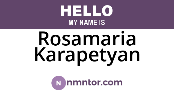 Rosamaria Karapetyan