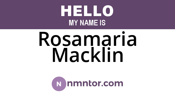 Rosamaria Macklin