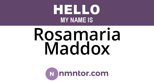 Rosamaria Maddox