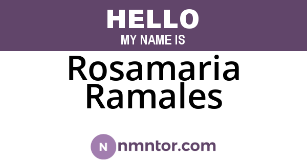 Rosamaria Ramales