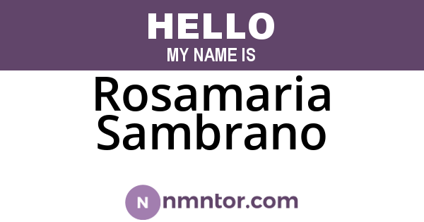 Rosamaria Sambrano