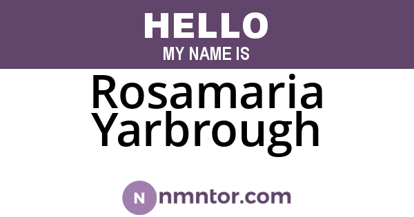 Rosamaria Yarbrough