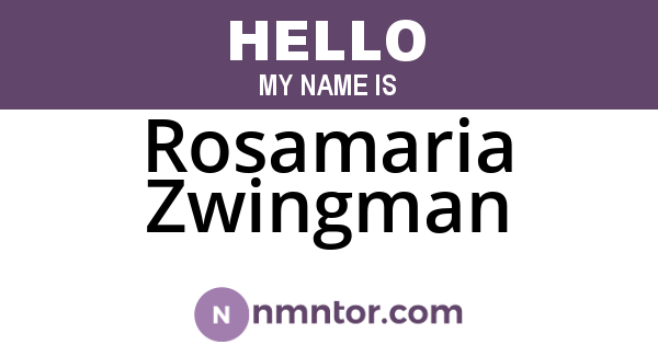 Rosamaria Zwingman