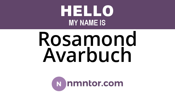 Rosamond Avarbuch