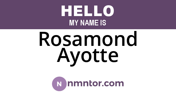 Rosamond Ayotte